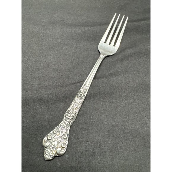 Vintage Versailles Stainless Steel Fork By Yamazaki Japan 7" Intricate Floral Pa - Picture 1 of 4